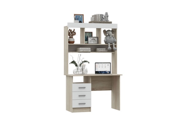 Стол с надстройкой Мартина белый / дуб сонома